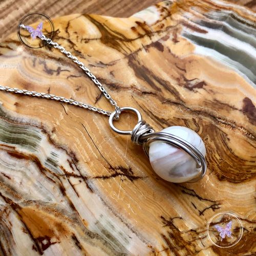Mother Of Pearl Wire Wrapped Pendant